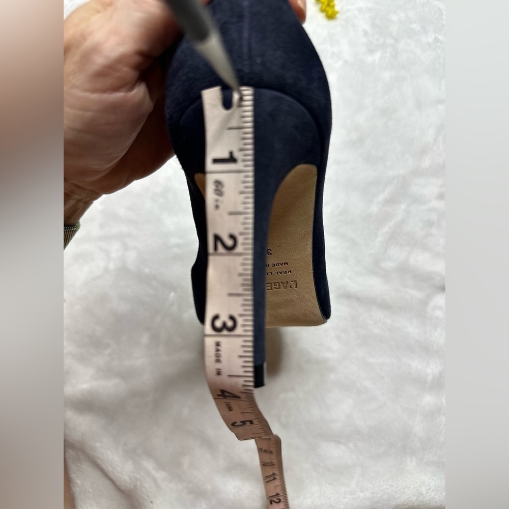 L'Agence Eloise Suede Leather Pumps Heels in Navy Blue Women's EU 39.5/ US 9.5 - Picture 12 of 13